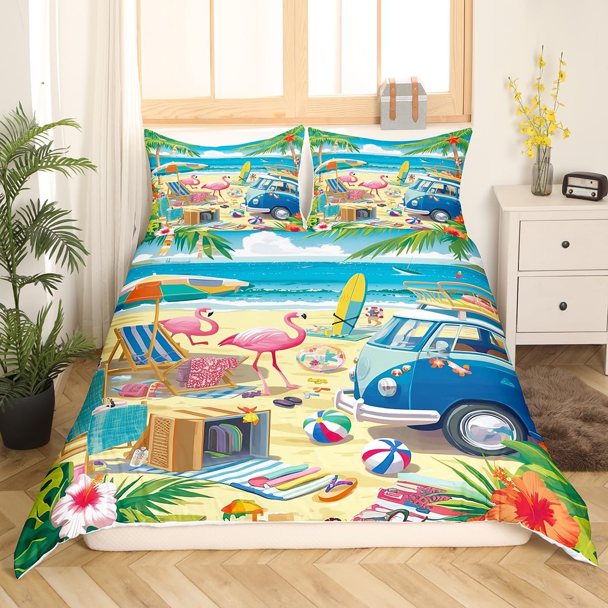 Undersea Cartoon Pattern Duvet Cover Undersea Animal Adventure Quilt Cover For Teens Boys Girls Room Decor Bedding 3 Piece Set EU Single(135*200cm)3pcs
