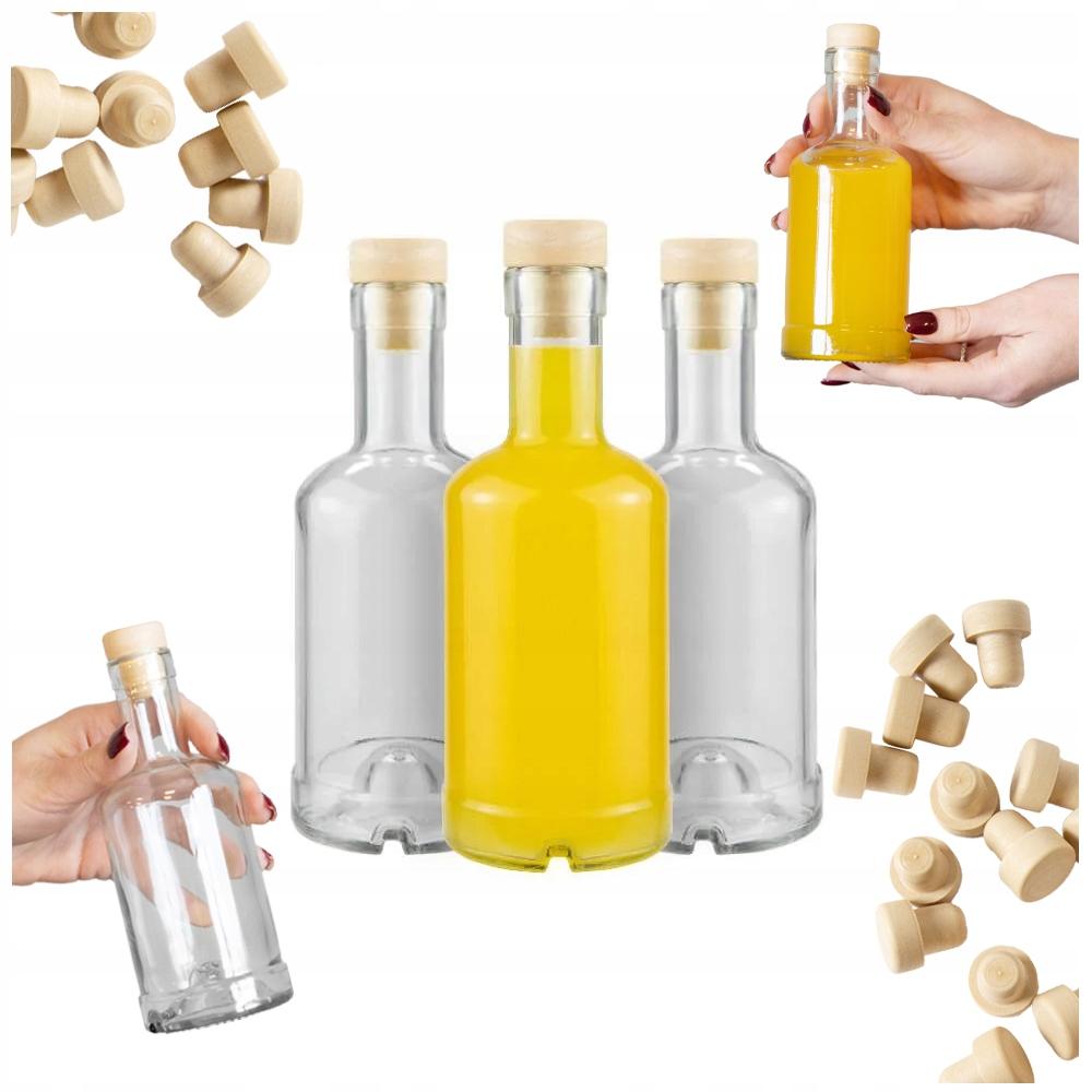 Tadek Glass Bottle 250ml For Liqueurs Alcohol Juice With Cork