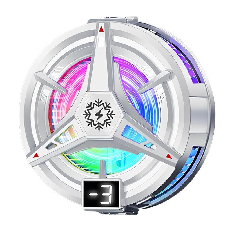Magnetic Clip Semiconductor Phone Cooler 5V3A Digital Display Quiet Cooling for Evening Gaming Sessions белый