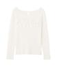 Proportion Body Dressing Ecru Gathered Ruffle Rib Knit Sweater Women's