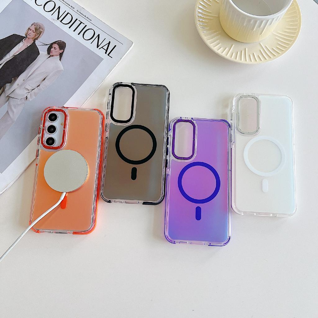 For Samsung Galaxy S26 / S26 Pro Magnetic Case Cute Fluorescent Design TPU Acrylic Phone Back Cover