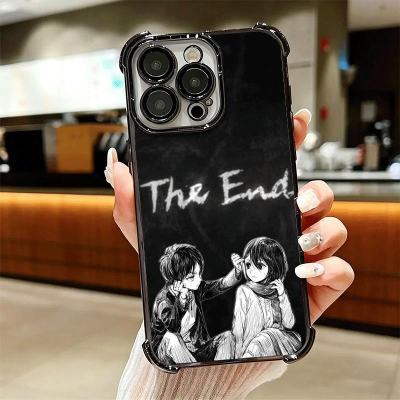 A-Attack On T-Titan Mikasa Plating Phone Case For Iphone 16 17 Pro Max Air 16E 14 15 Plus 12 13 Mini Anti-Fall Airabag Cover