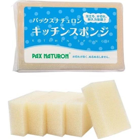 PAX NATURON Kitchen Sponge (Natural Set 5) Dishwashing (Lathering Drainage Durability) Taiyo Yushi