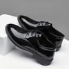 Classic Men's Leather Shoes Black Men's Dress Shoes High Quality Comfortable Business Shoes Lacquer Leather Outdoor Wedding Shoe