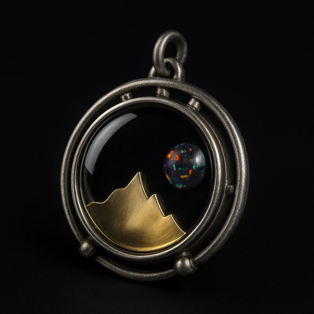 Natural Opal Pendant 36.15 ct Multicolor 925 Sterling Silver Round October Birthday Birthstone