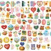 Korean Watercolor Bear Stickers: 108 Cute Cartoon Designs for Journals & Notebooks