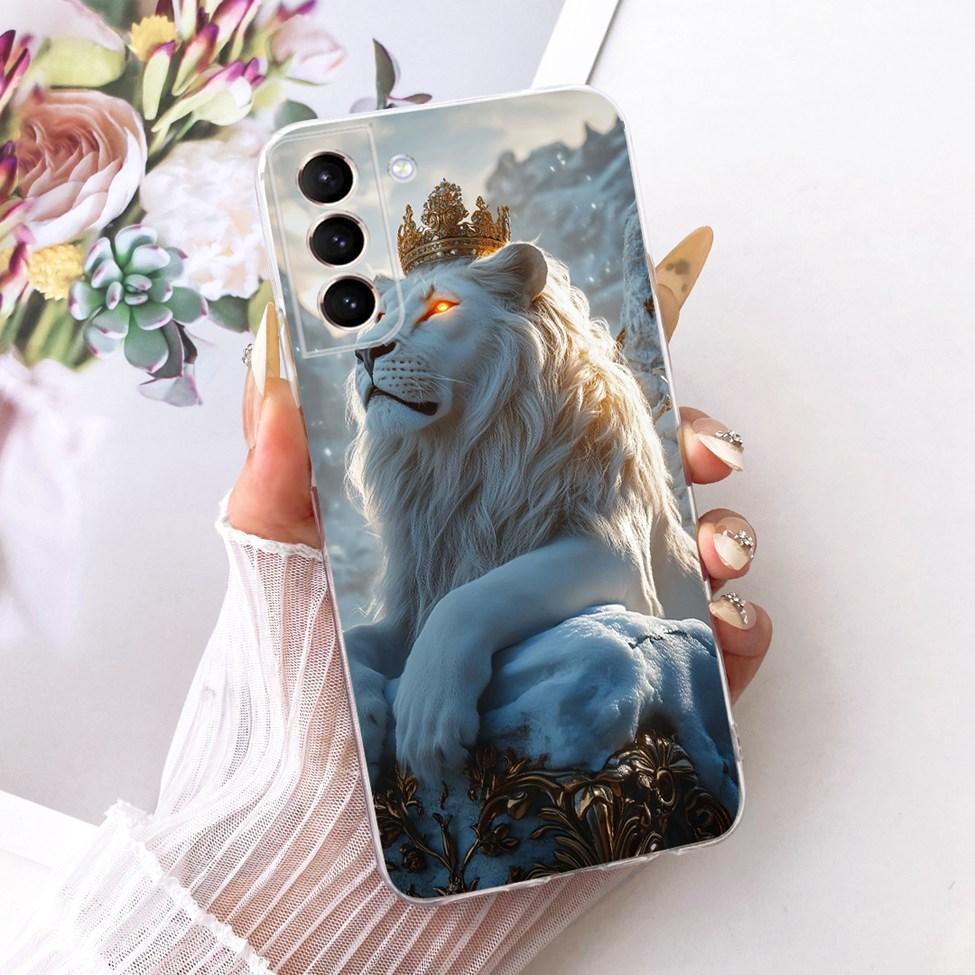 Clear For Samsung S21 Plus Case SM-G996B Aesthetic Luxury Cute Fashion Flower Funny Painted Casing For Samsung Galaxy S21+ Cover