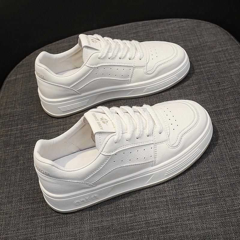 

Little white shoes women s spring and autumn 2025, new platform fashion versatile sports casual shoes lace-up sports board shoes 35