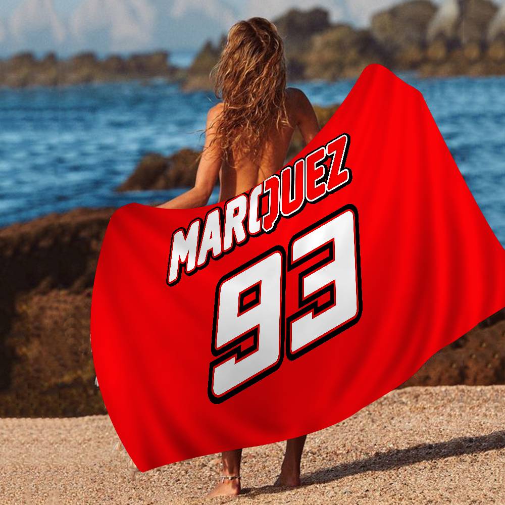 M-Marc M-M93 M-Marquez Microvezel Deken Sneldrogende Strandlakens Oversized Bedrukking Superabsorberende Zwembad Deken W63*H120(CM)