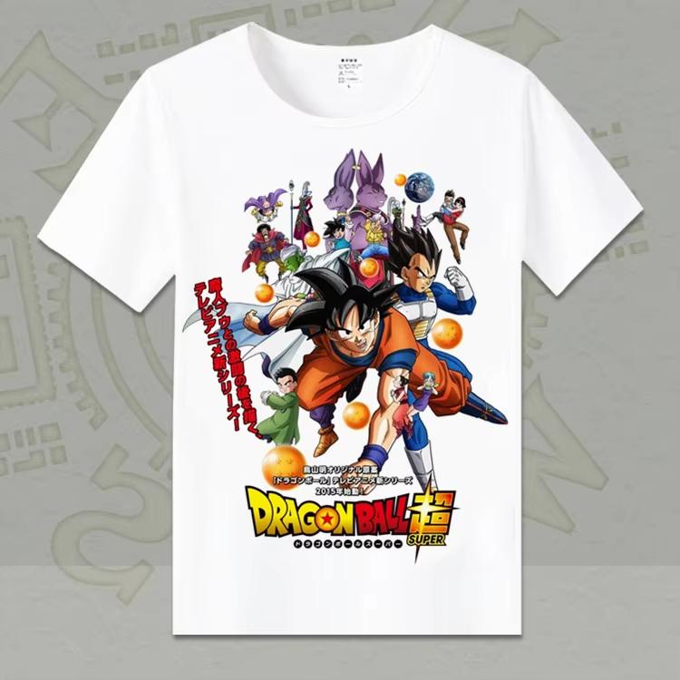 Dragon Ball Animation Derivatives Goku Vegeta Buu Frieza Printed Short Sleeve T-shirt Unisex's and Women's Fashion Cotton Top