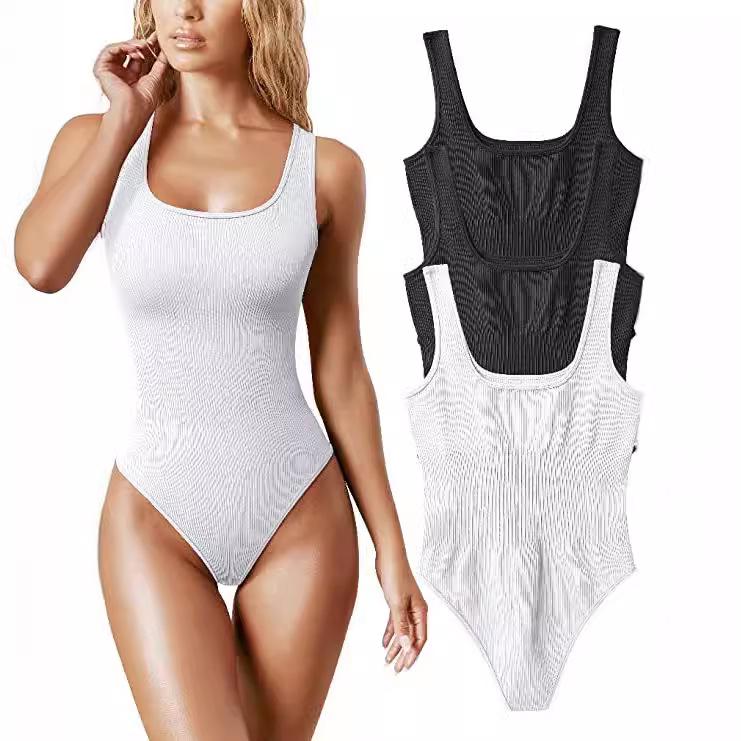 Body Canotta da Donna con Scollo a U Senza Maniche - Stile Europeo e Americano