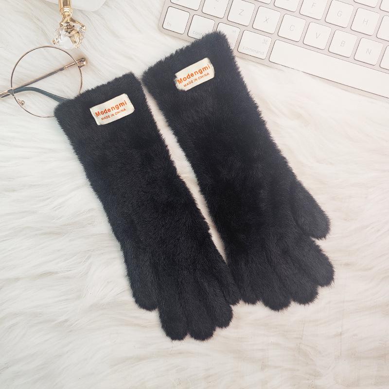 

М які Плюшеві Зимові Рукавички Без Пальців для Жінок - Довгі, Теплі та Дівчачі Однотонні Long Wrist 17x10 cm