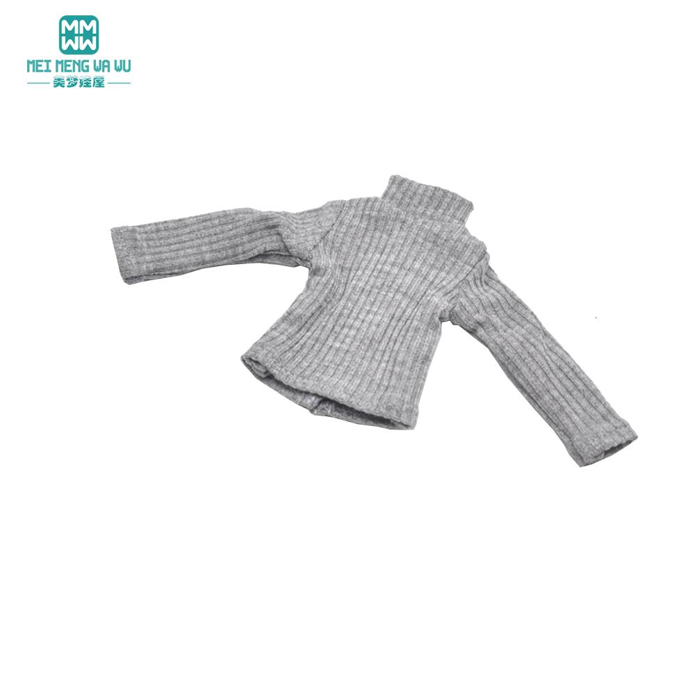 Clothes for doll Fashion multicolor cardigan short skirt  jeans fits Blyth Azone OB22 OB24 doll accessories
