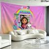 Gabby Dollhouse Wall Tapestry Aesthetic Wall Hanging Printed Fabric Blanket Decorative Tapestries for Bedroom Living Room Home Decor