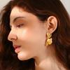 MamacitaSlay Popular Elegant Flower Elements Gold Plated Silver Color Woman stainless steel earrings Luxury quality jewelry