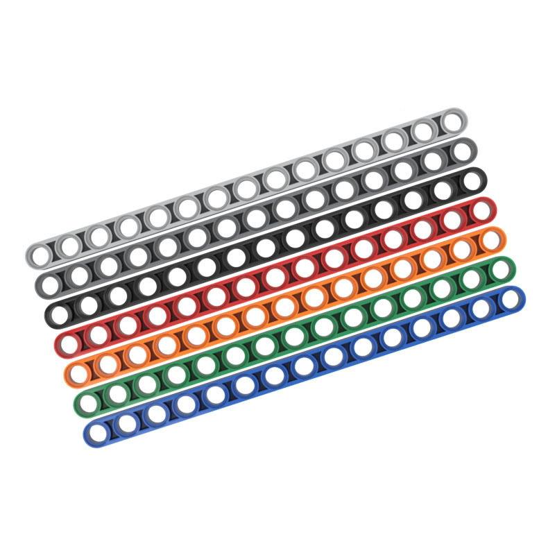 50g/13Pcs Building Blocks Technical DIY Liftarm Thick 1x15 hole arm Bricks Compatible MOC Parts Educational 64871 32278 Assemble