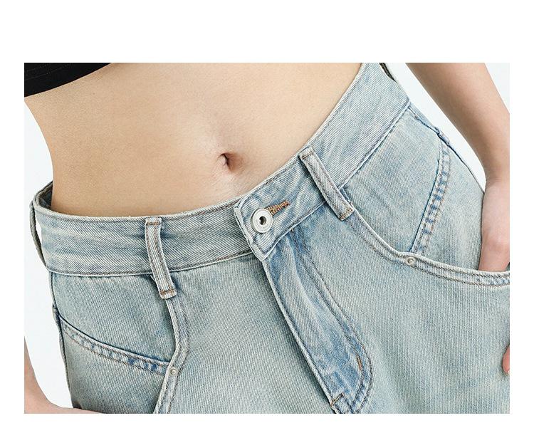 KENH Women's Light Blue High Waist Wide Leg Jeans, Four Seasons Wearable, 2024 New Loose Floor-Length Style