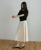 Lingseoul Flared Long Skirt-Cream
