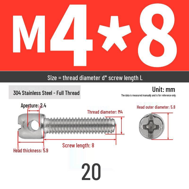 304 Stainless Steel Lead Seal Galvanized Meter Screw with Cross Hole