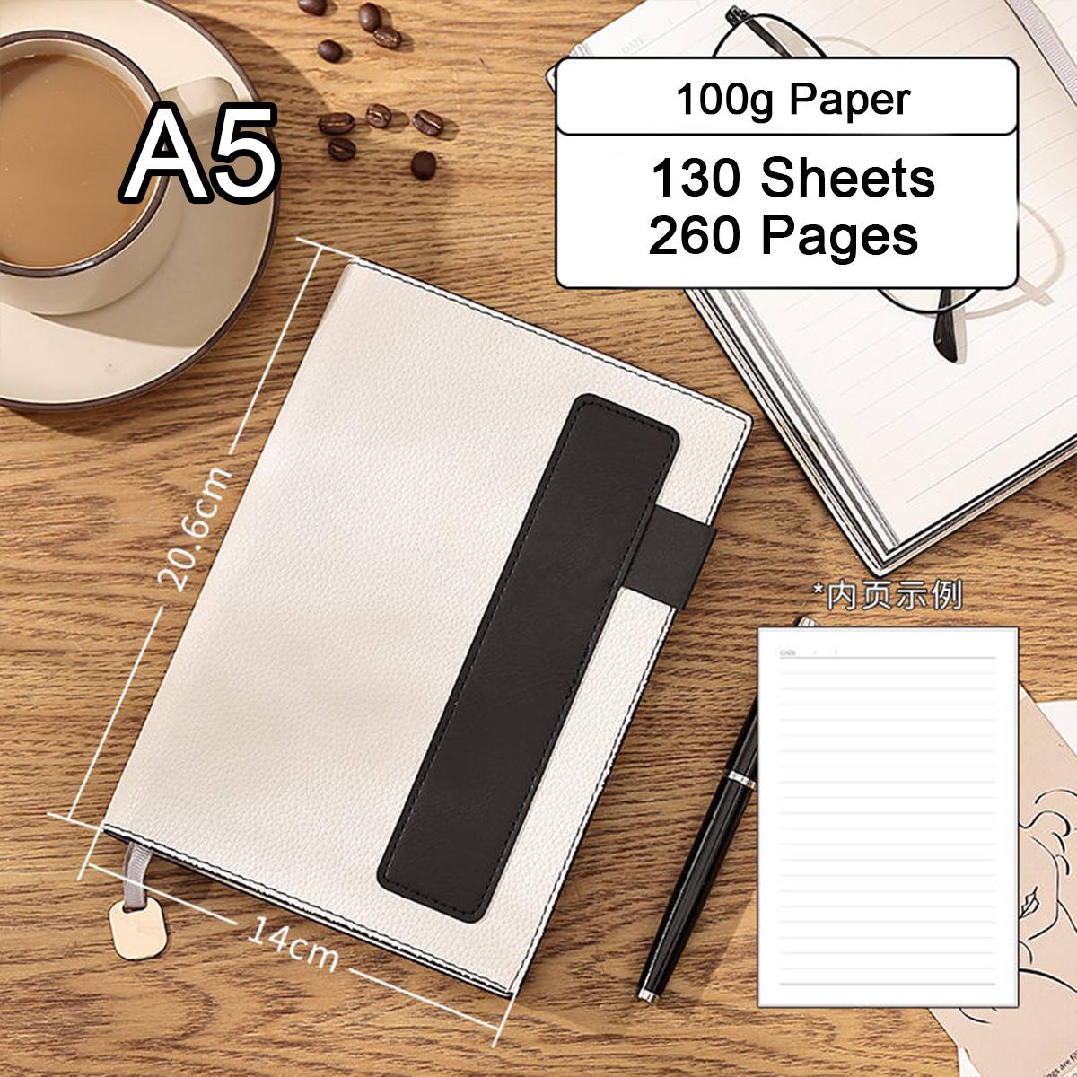 

Тетрадь для записей А5, блокнот из толстой кожи, 130 листов, 260 страниц, книга для записи деловых встреч, дневник, книга для выписок A5