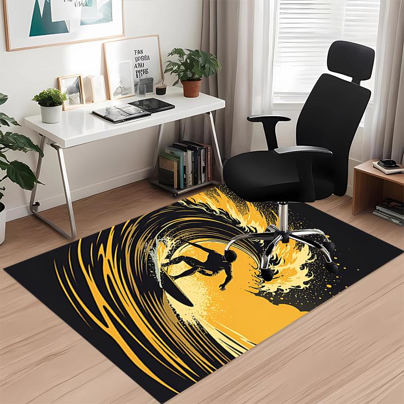 surf Printed Carpet, for Office Chair Living Room Bedroom Kitchen Room Decor Gifts.