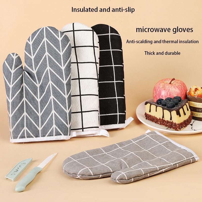 2pcs Heat-insulating Gloves, Anti-scald Microwave Gloves, High Temperature Resistant Kitchen Baking Oven Gloves