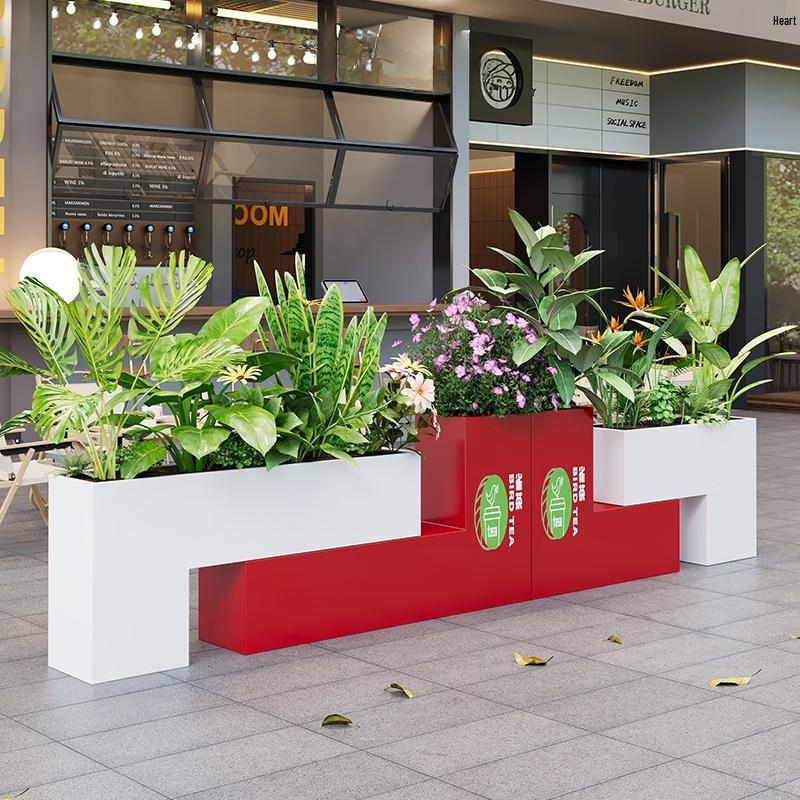 Outdoor Stainless Steel Planter Box Combination