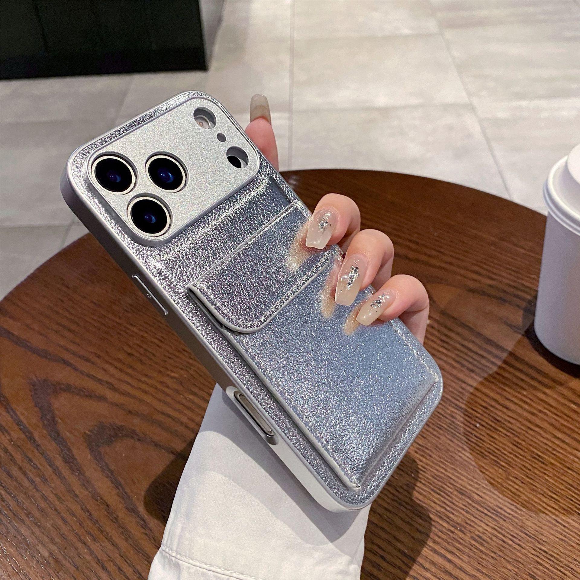 Card leather is suitable for 17Pro Apple mobile phone case with card bag iPhone15 mobile phone leather case 14 imitation leather. iPhone 17promax
