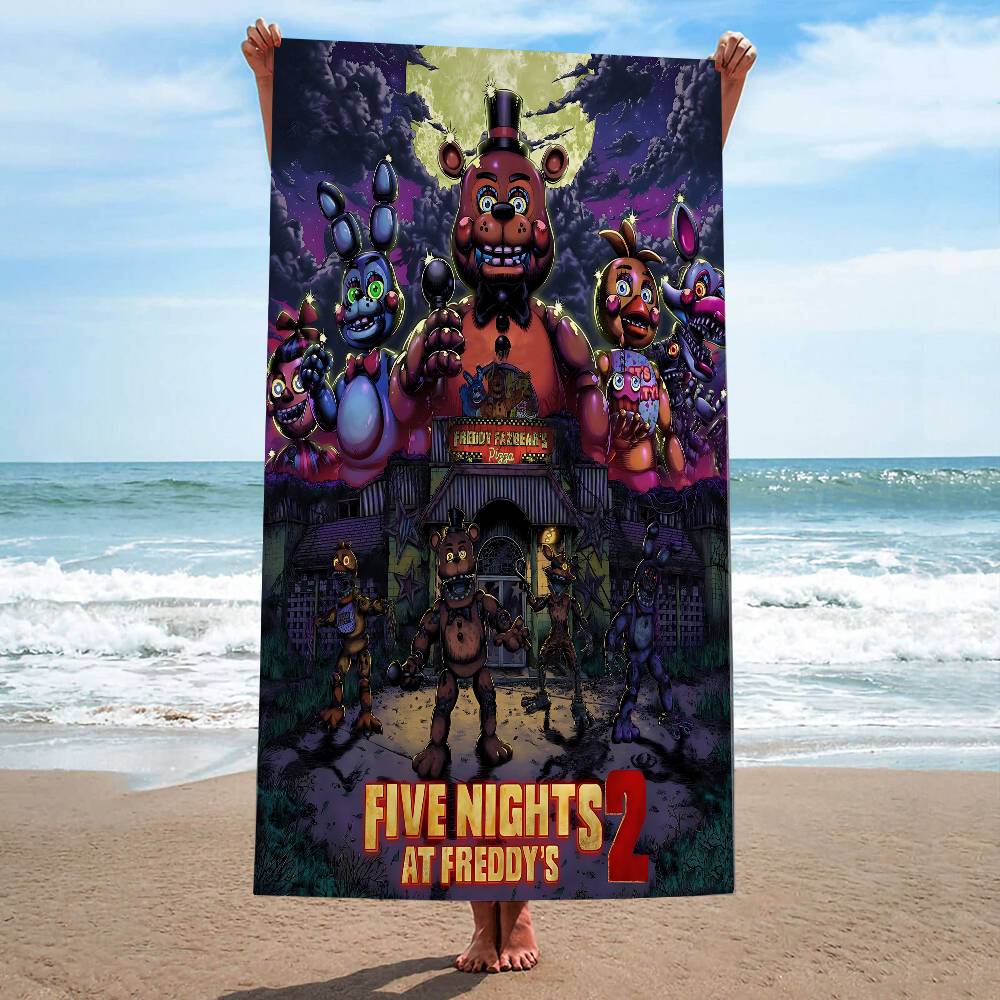 Anime F-Fnaf F-Five-N-Nights-At-F-Freddys Microfiber Blanket Quick Drying Beach Towels Oversized Printing Super Absorbent Pool