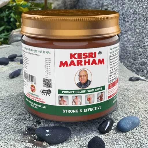 Kesri Marham 100 Gms Pack of 1 Extra Strength Herbal Rub Balm for Joints and Muscles