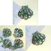 Vintage Shell Brooch Pendant With Geometric Inlay For Women And Men