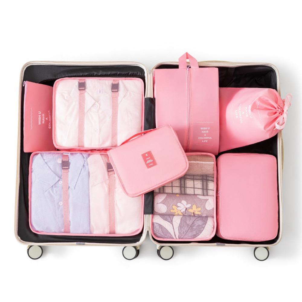 8Pcs Foldable Travel Organizer Set Large Capacity Luggage Storage Bags Portable Wardrobe  Underwear