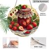 2D Flat Aluminum 7.87 Inch X 7.87 Inch Strawberry and Jam Style Wall Hanging. Suitable for Living Rooms, Kitchens, Bars, Cafes, Clubs, Porches
