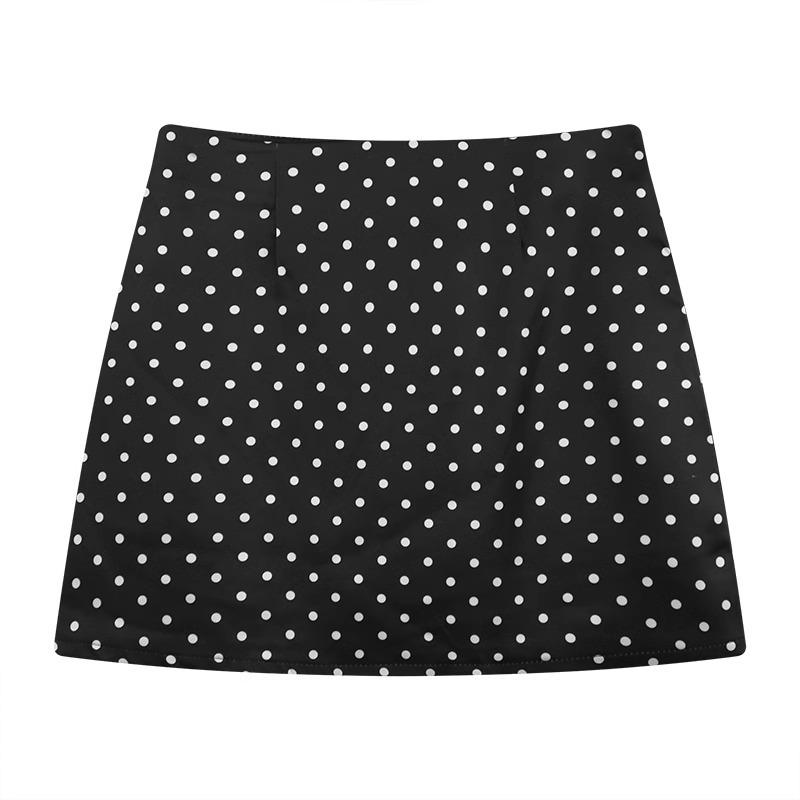 

French Apricot Polka Dot Midi Skirt - 2024 Autumn High Waist A-line Bodycon Design 3XL