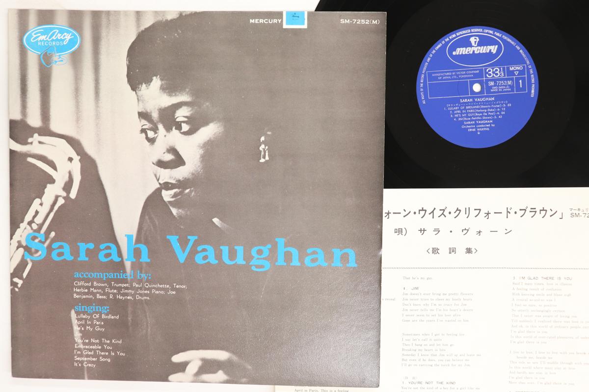 Виниловая пластинка SARAH VAUGHAN  Sarah Vaughan SM7252 MERCURY 1967 Япония Джаз Б/у