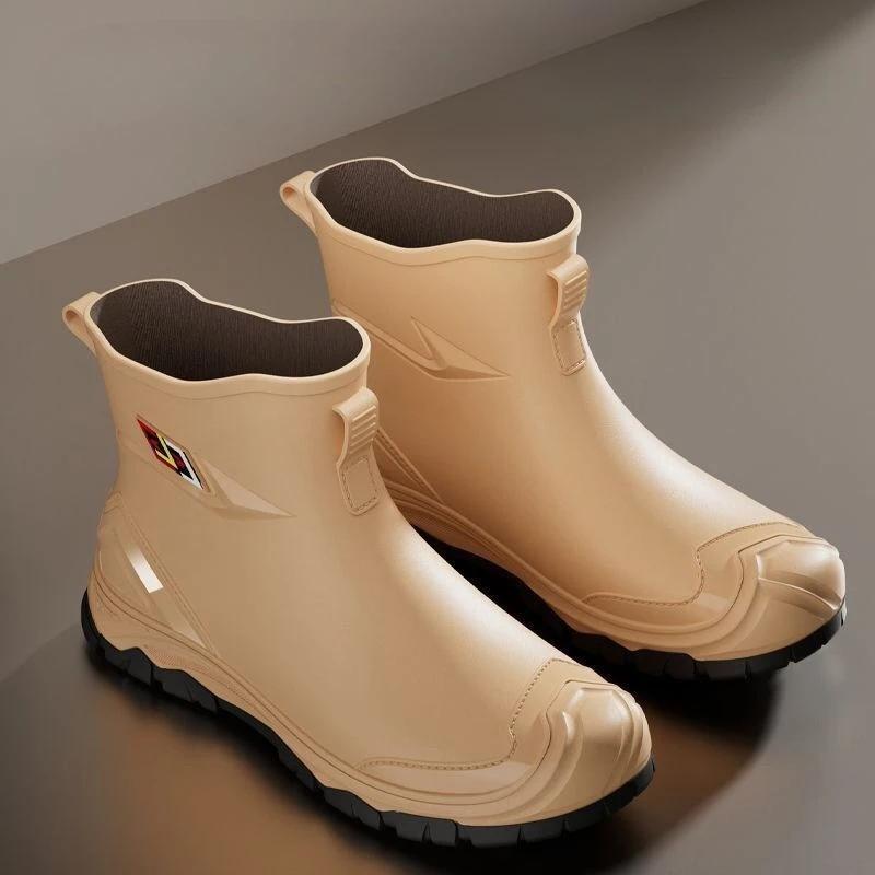 Frühling Herbst Kochen Arbeit Knöchel Herren Gummistiefel Niedriger Absatz Wasserdicht Beständig Angeln Wasser Kunststoff Gummi 2026 Schlamm Herrenschuhe
