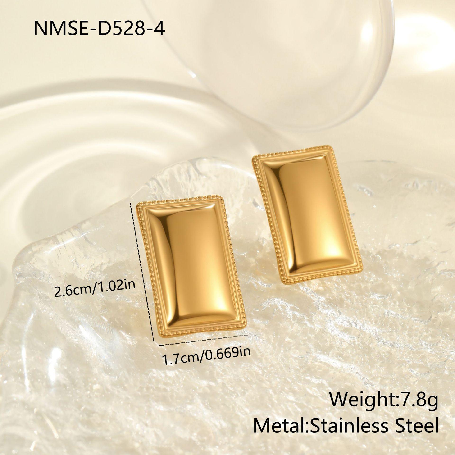 GEMCHIC Women s 18K Gold Plated Stainless Steel Geometric Earrings Fashion Titanium Steel Ear Accessories