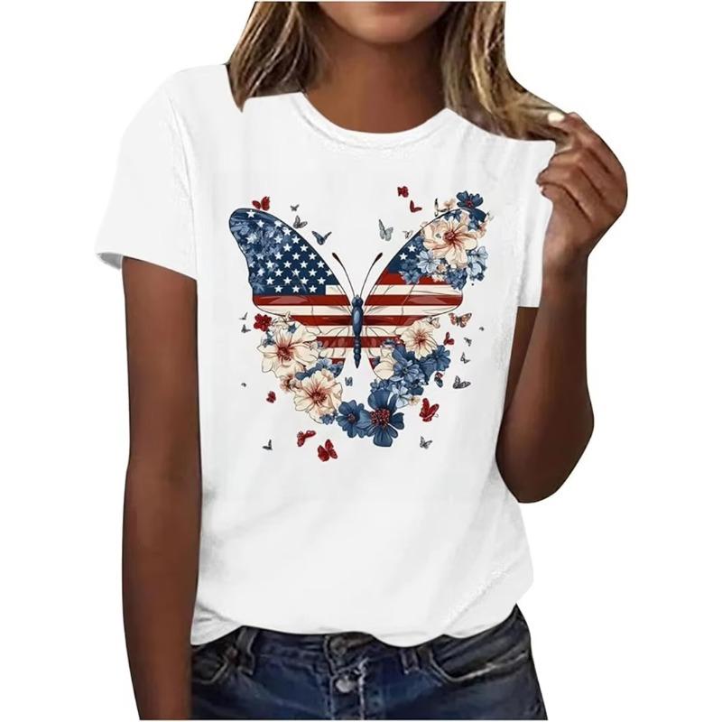 Women T Shirt 3D Printed Top Blouse United States 250th Print T Shirt Short Shirts Summer Tops Tees