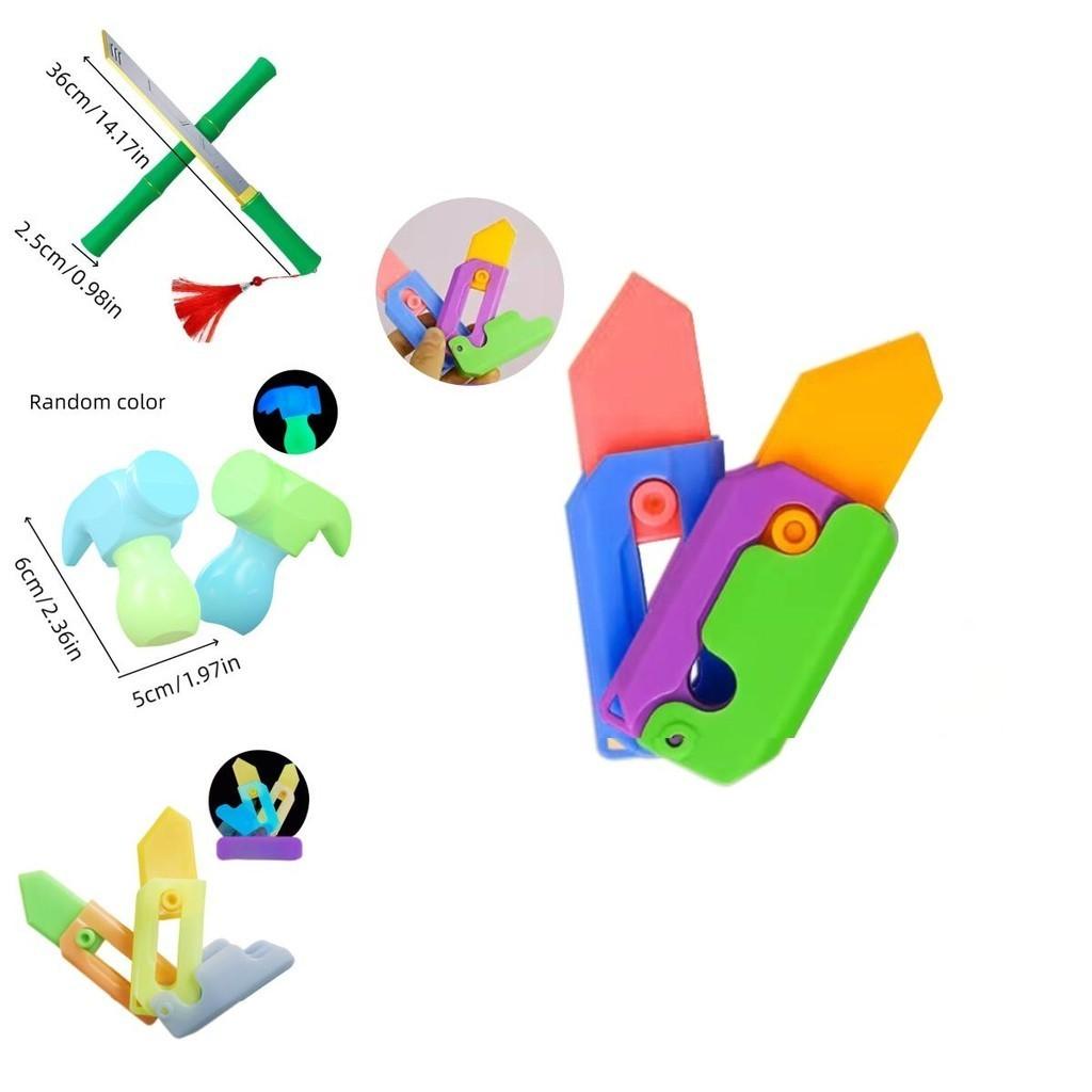 Gravity Carrot Knife With 3d Design Glowing Butterfly Knife Flashy Printed Carrot Knife And Night Light Carrot Knife