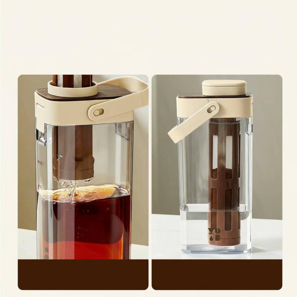 Cold Brew Coffee Pitcher Food Grade Fruit Tea Pitcher Cold Water Carafe Large Capacity Household Drinkware Easy to Pour for Home