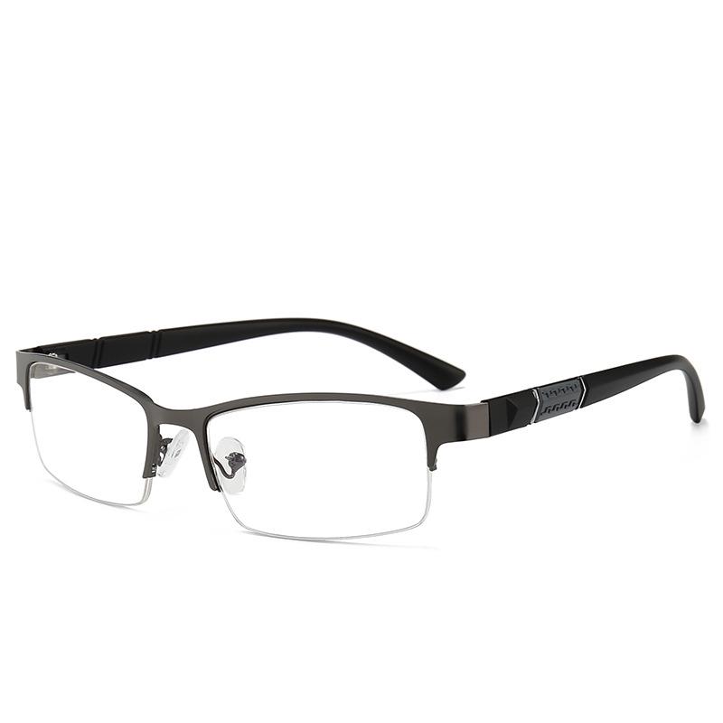 Men's Half-Rim Anti-Fatigue Prescription Glasses - Anti-Radiation Protective Eyewear for Myopia