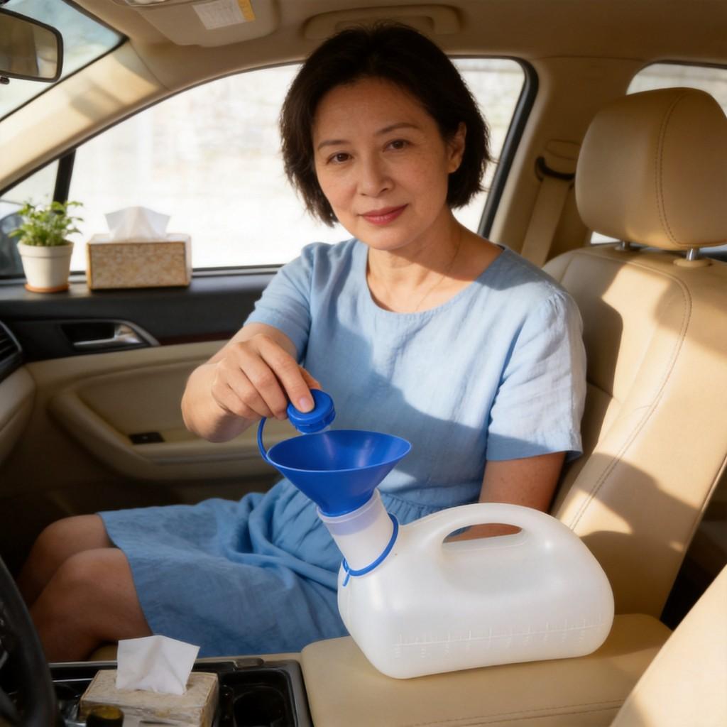 Portable 1000ml Plastic Urinal For Men And Women With Car Interface For Home And Travel Use