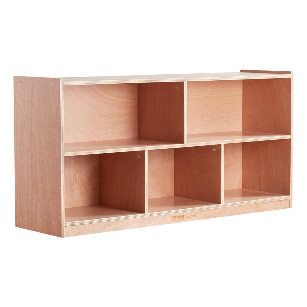 Storage Shelf Tray Cabinet 5-Section Cubby Storage 2-Shelf for Home School