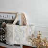 Sweet Large Capacity Soft Fabric Women Shoulder Bag Fashion Solid Color Floral Female Handbag Simple Winter Ladies Underarm Bags