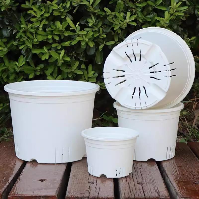 Transparent Gallon Flowerpot Plastic Planters Household Balcony Potted Plant Pot Root Control Breathable Seedling Nursery Pot