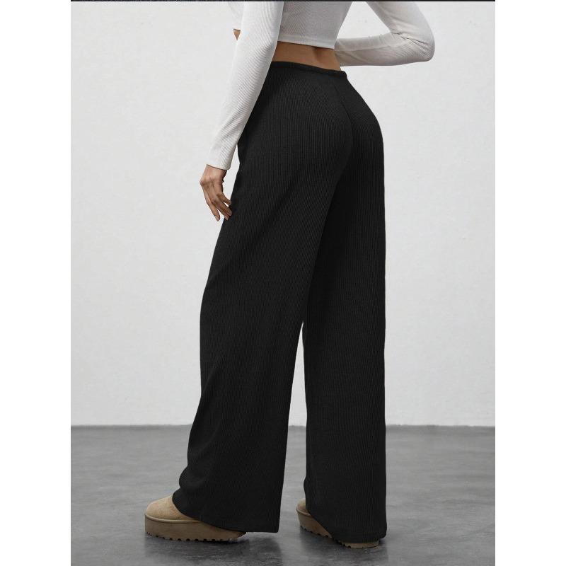 JKASHDK Women's Fashion Casual Solid Color Print High Waist Trousers Pants & Capris