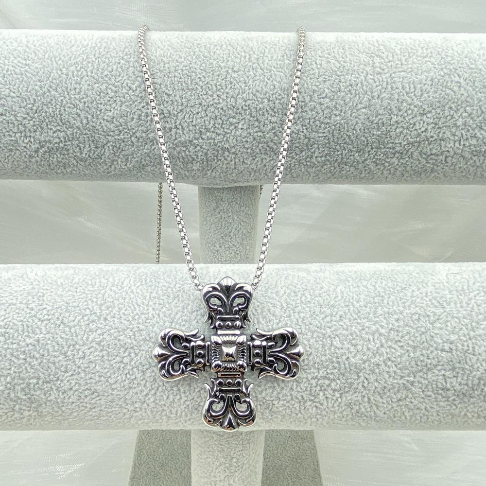 Cross Long Necklace Pendant, Neutral Pendant, Retro Hip Hop Punk Style