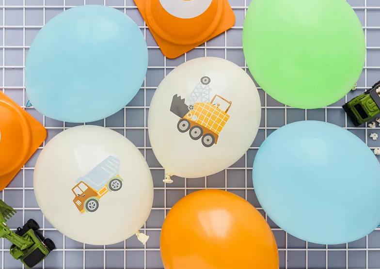 Latex Balloons Construction Excavator Dump Truck 5 Pcs.