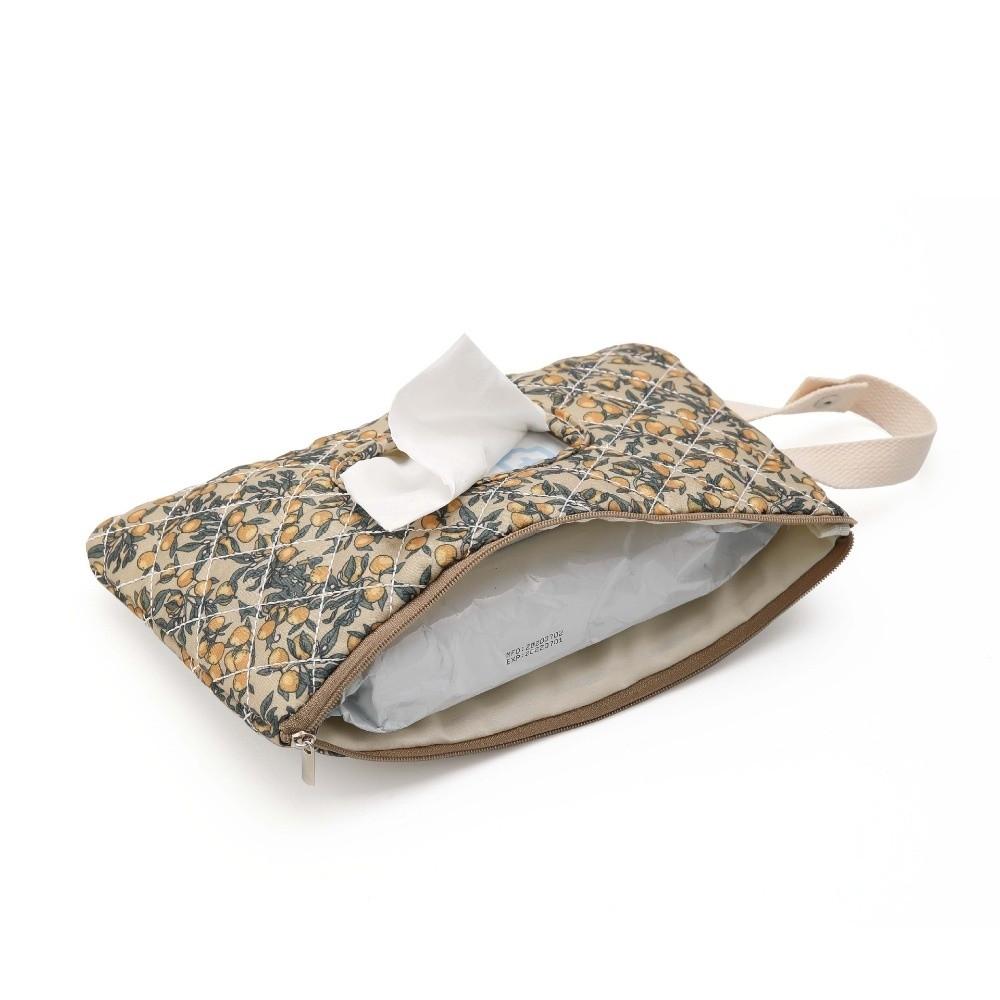Floral Design Wet Tissue Storage Bag Portable Hanging Napkin Case  Stroller Use