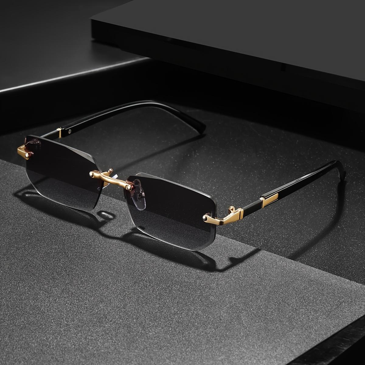 2026 Summer New Arrivals Unisex Frameless Edge Cut Sunglasses, Metal Temple UV400 Shades, Trendy Square Sun Glasses for Daily and Outdoor